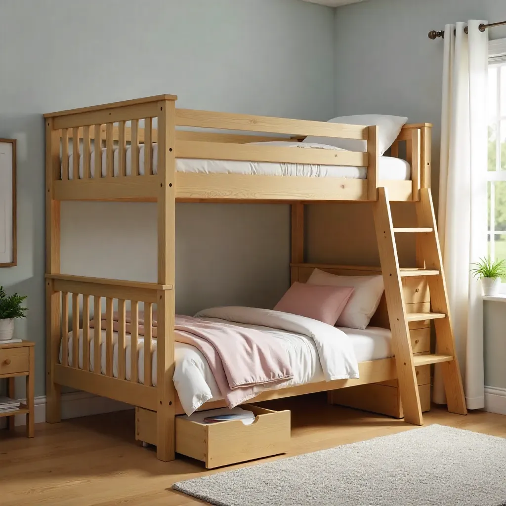 Corner loft bed with integrated workspace